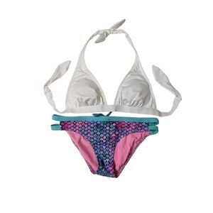 Kate Spade Speedo Bikini Set Women S/L White Purple Mermaid Scale LN/NWOT